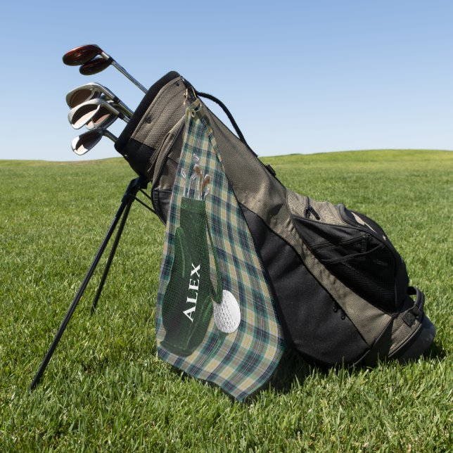 Toalla De Golf Clan Fitzpatrick Tartan Plaid personalizado (Verde)