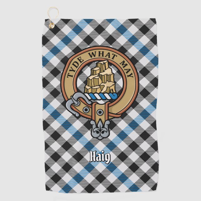 Toalla De Golf Clan Haig Crest over Check Tartan (Anverso)