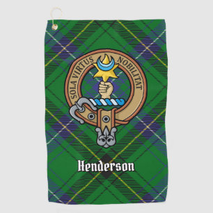 Toalla De Golf Clan Henderson Escudo sobre Tartán