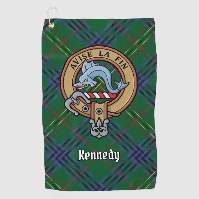 Toalla De Golf Clan Kennedy Escudo sobre Tartán (Anverso)