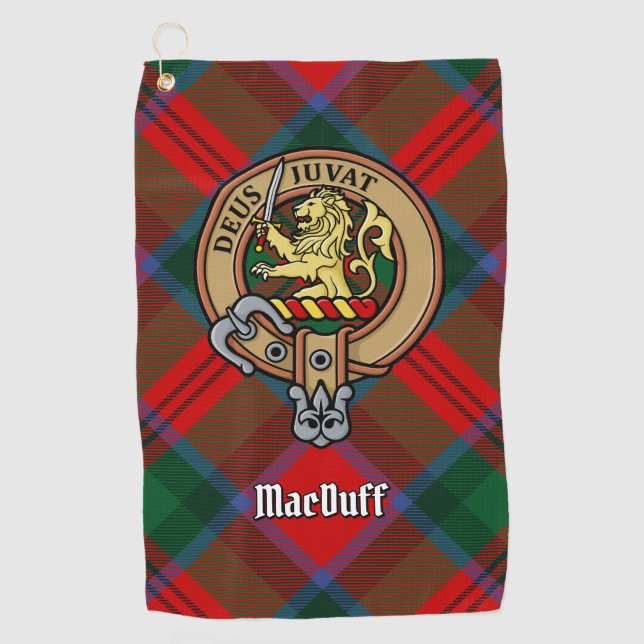 Toalla De Golf Clan MacDuff Escudo sobre Tartán (Anverso)