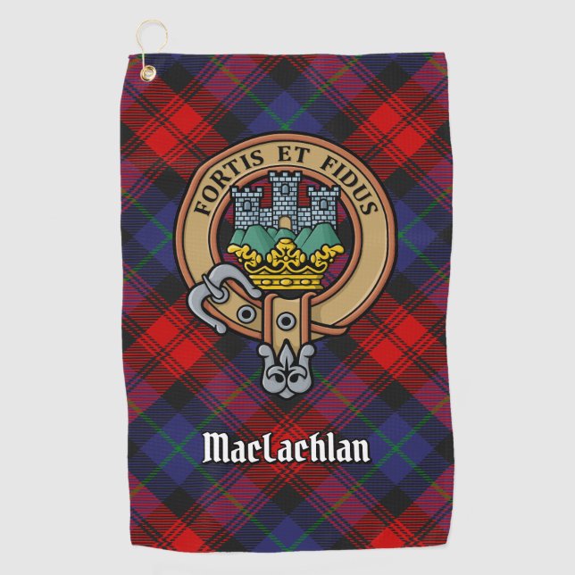 Toalla De Golf Clan MacLachlan Escudo sobre Tartán (Anverso)