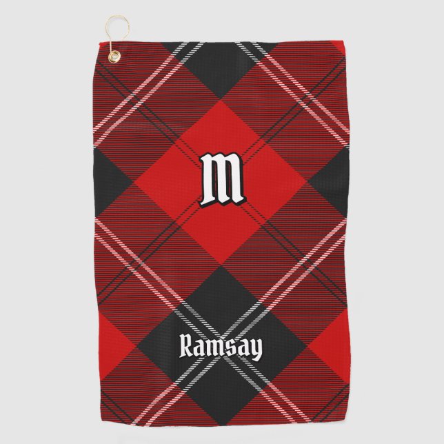 Toalla De Golf Clan Ramsay Red Tartan (Anverso)