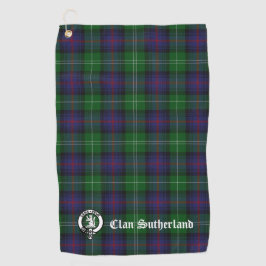 Toalla De Golf Clan Sutherland Escudo y Personalizable Tartán