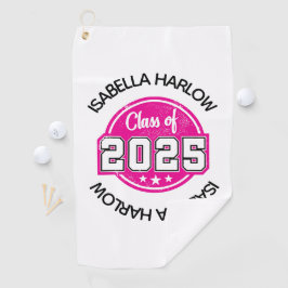 Toalla De Golf Clase de nombre de graduado rosado 2025