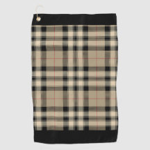 Toalla De Golf Clásica, Beige Y Negro