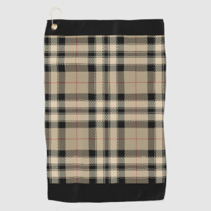 Toalla De Golf Clásica, Beige Y Negro