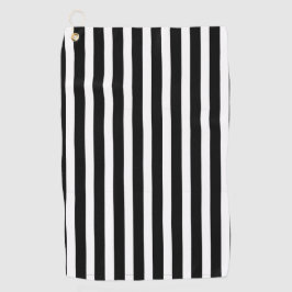 Toalla De Golf Clásico blanco y negro vintage a rayas