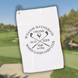 Toalla De Golf Clásico Moderno Personalizado Hoyo en Uno