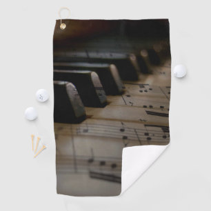 Toalla De Golf Claves de piano de música antigua