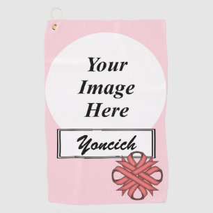 Toalla De Golf Clover Ribbon rosa por Kenneth Yoncich