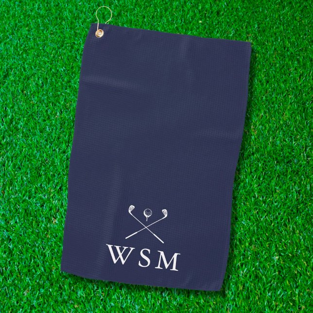 Toalla De Golf Club de golf Monograma personalizado Azul marino (Subido por el creador)