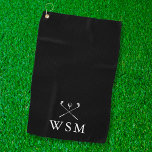 Toalla De Golf Clubes Personalizados De Monograma De Golf Negro Y<br><div class="desc">Personalice el monograma en la tipografía clásica para crear un regalo de golf único y mantenerlo para cualquier golfista. Diseñado por Thisisnotme©</div>