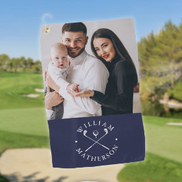 Toalla De Golf Clubes y Pelota de Nombre de Foto Personalizada Az