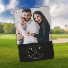Toalla De Golf Clubes y Pelota de Nombre de Foto Personalizada Ne