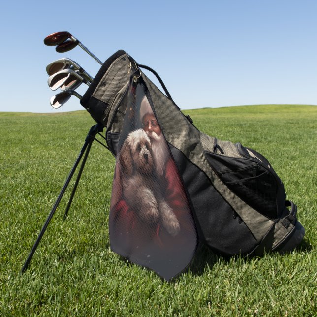 Toalla De Golf Cockapoo con Navidades festivos de Santa Claus (Verde)