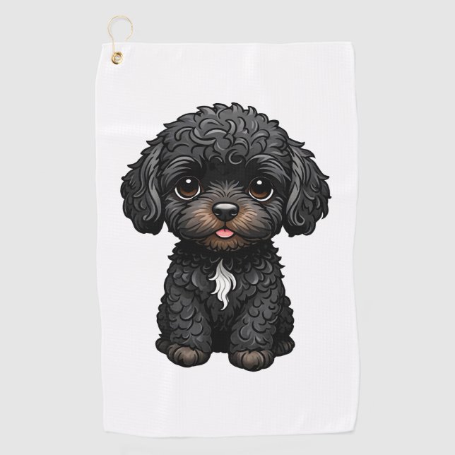 Toalla De Golf Cockapoo negro (Anverso)