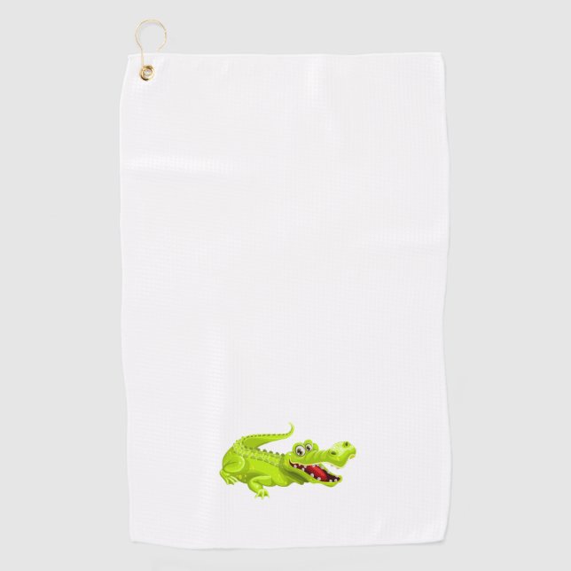 Toalla De Golf Cocodrilo sobre Blanco (Anverso)