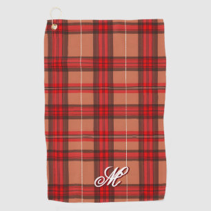 Toalla De Golf Colección Trendy Tartan de Plantas Rojas Tradicion