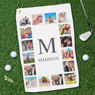 Toalla De Golf Collage de fotos familiar personalizado blanco per