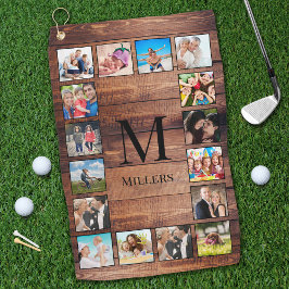 Toalla De Golf Collage de fotos familiar personalizado recuperó m