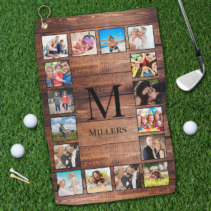 Toalla De Golf Collage de fotos familiar personalizado recuperó m