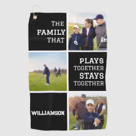 Toalla De Golf Collage de fotos personalizado blanco y negro