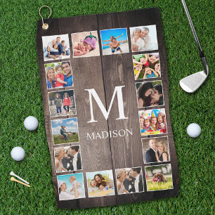 Toalla De Golf Collage de fotos personalizado Familia Rustic Farm