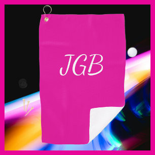 Toalla De Golf Color blanco rosado monogramado o elegir fondo de 
