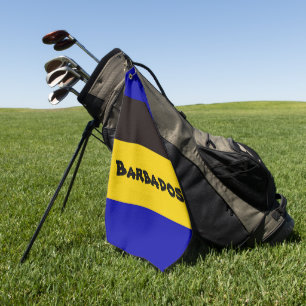 Toalla De Golf Colores de bandas de bandera de Barbados