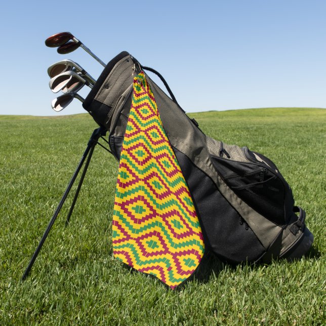 Toalla De Golf Colorful African Kente Pattern (Verde)