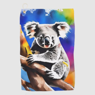 Toalla De Golf Colorida Esplash acuático del oso de Koala,