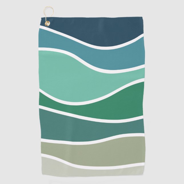 Toalla De Golf Coloridas olas oceánicas (Anverso)