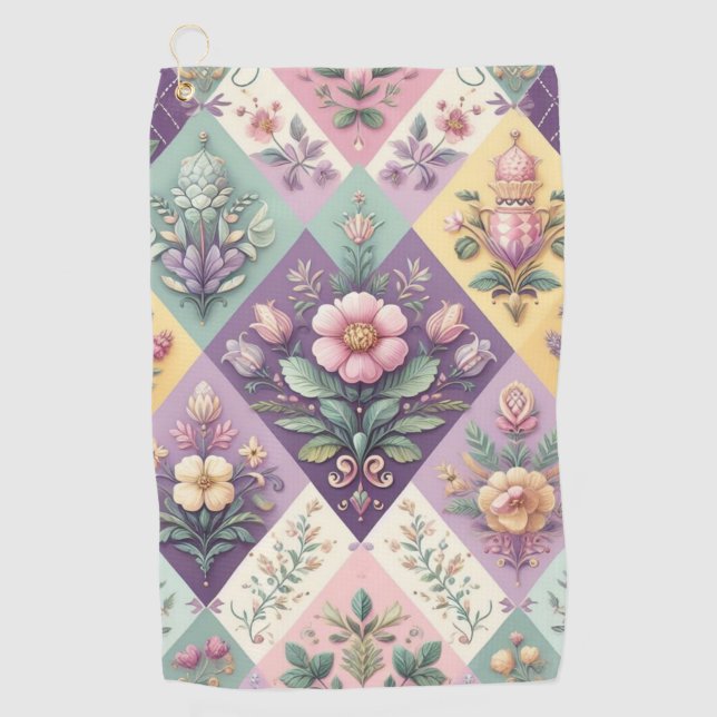 Toalla De Golf Colorido argyle pastel Pascua/Primavera (Anverso)