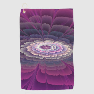 Toalla De Golf Colorido Floral Abstracto Arte Fractal Rosa Impact