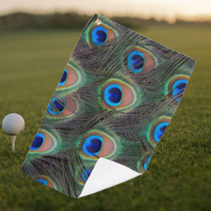 Toalla De Golf Colorido Patrón De Pieza De Pavo Real