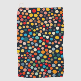 Toalla De Golf Coloridos puntos de polka en un fondo oscuro