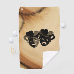 Toalla De Golf Comedia rústica y diseño de teatro de tragedia