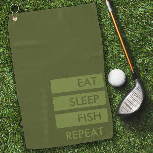 Toalla De Golf Comer Pescado de Sueño Repetir La Pesca Verde Del
