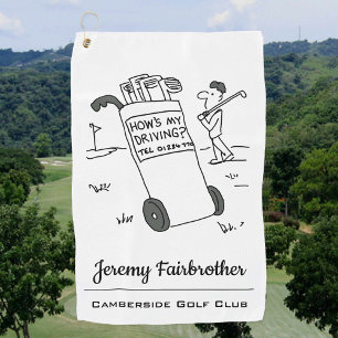 Toalla De Golf ¿Cómo está mi conducción? Funny Golf Personalizado