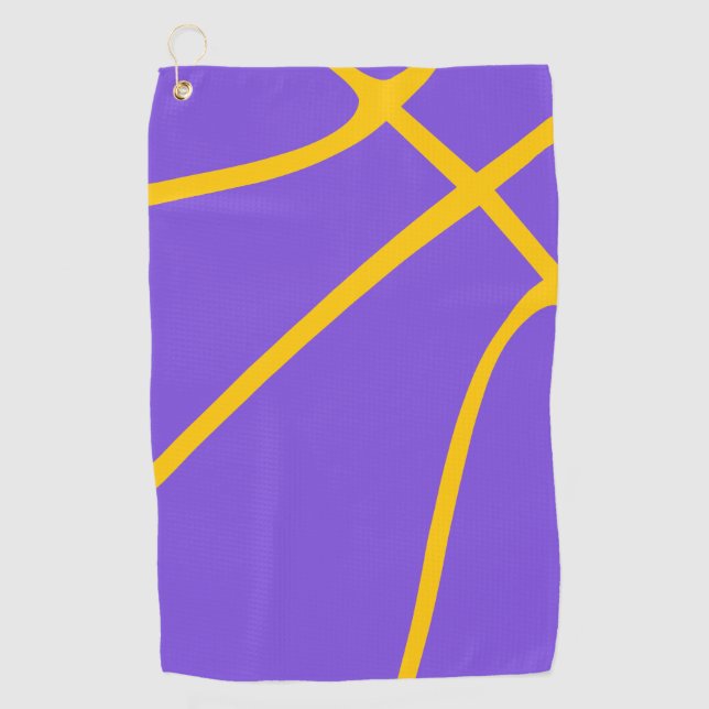 Toalla De Golf Comodidad del maletero morado y amarillo (Anverso)
