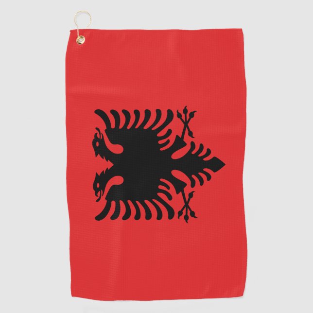 Toalla de golf con bandera de Albania (Anverso)