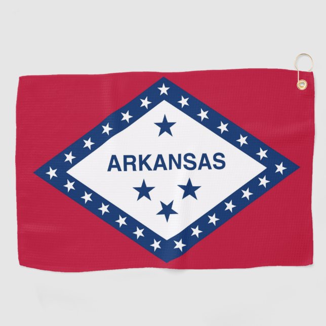 Toalla de golf con bandera de Arkansas, Estados Un (Horizontal)
