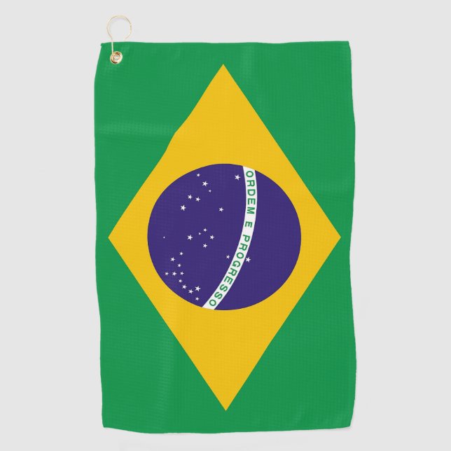 Toalla de golf con bandera de Brasil (Anverso)