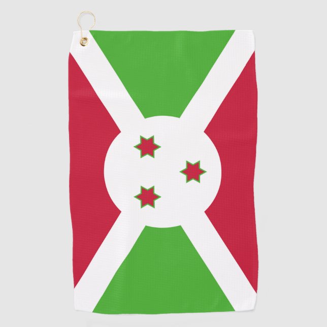 Toalla de golf con bandera de Burundi (Anverso)
