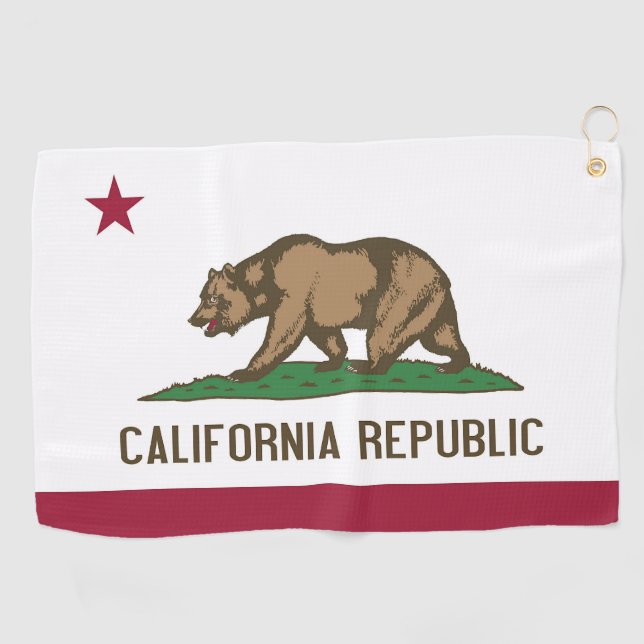 Toalla de golf con bandera de California, Estados  (Horizontal)