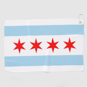 Toalla de golf con bandera de Chicago, Illinois, E