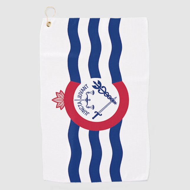 Toalla de golf con bandera de Cincinnati City, Est (Anverso)