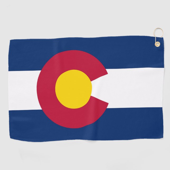 Toalla de golf con bandera de Colorado, Estados Un (Horizontal)