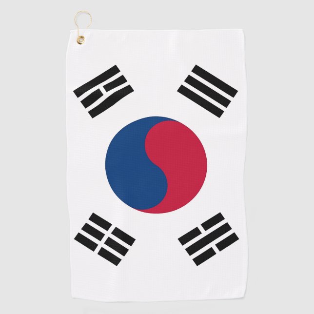 Toalla de golf con bandera de Corea del Sur (Anverso)